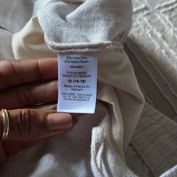 Time and Tru Cream Sweatpants Relaxed Fit - Picture 8 of 9